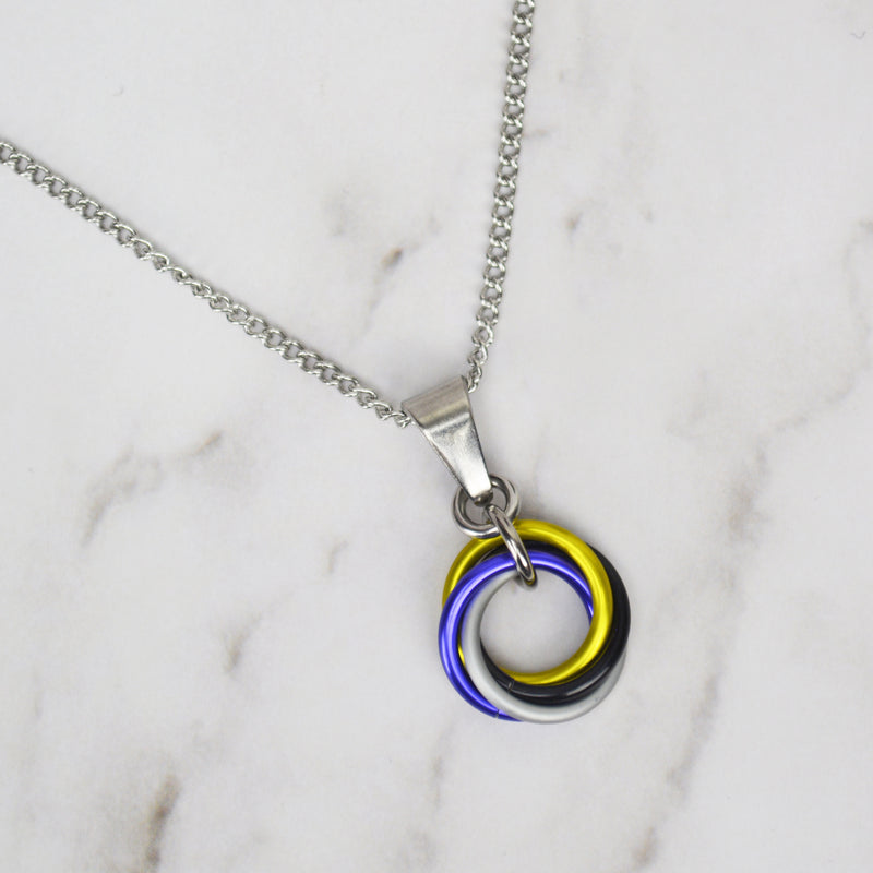 Nonbinary Pride - Small Swirl Pendant