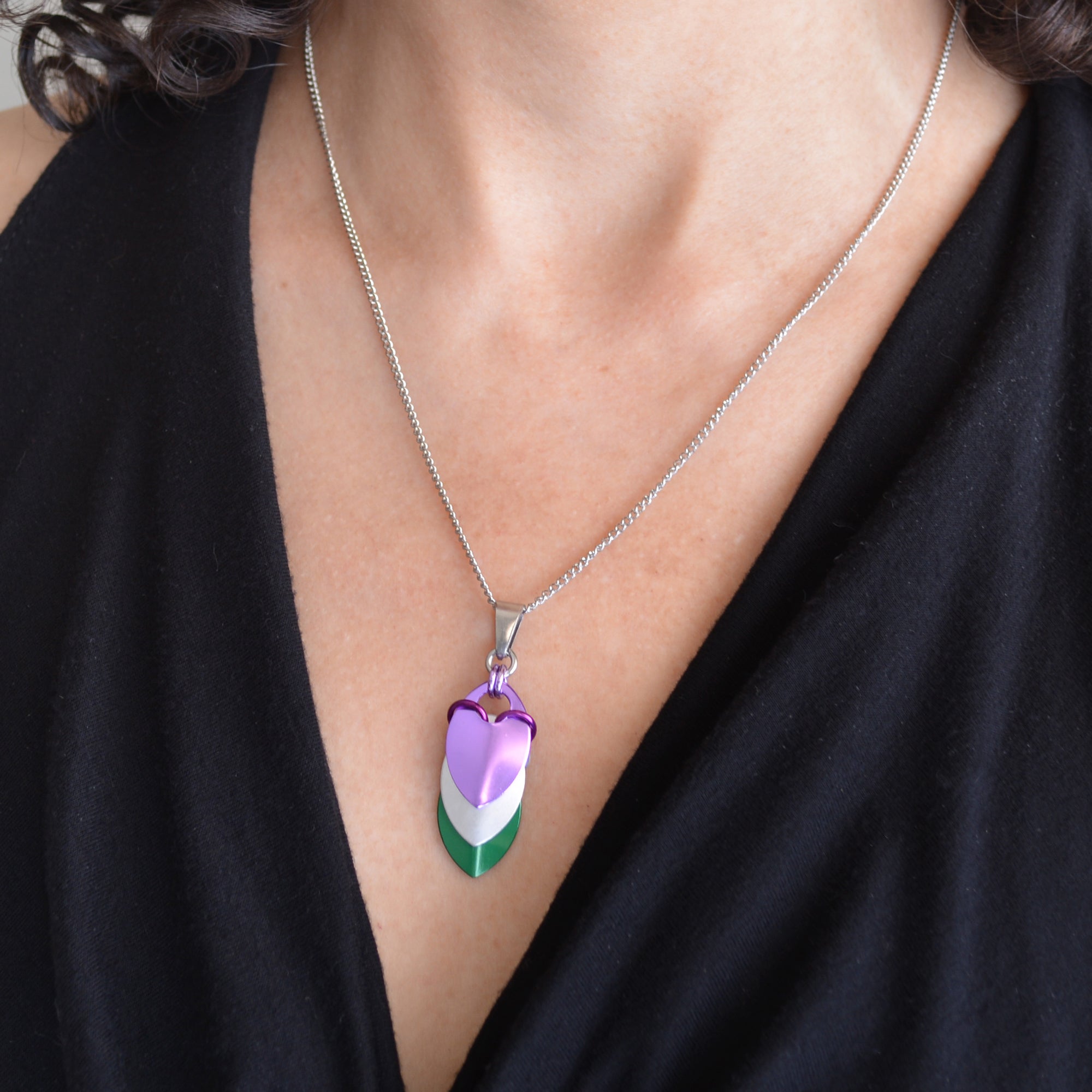 Genderqueer Pride - Chevron Pendant (Short)