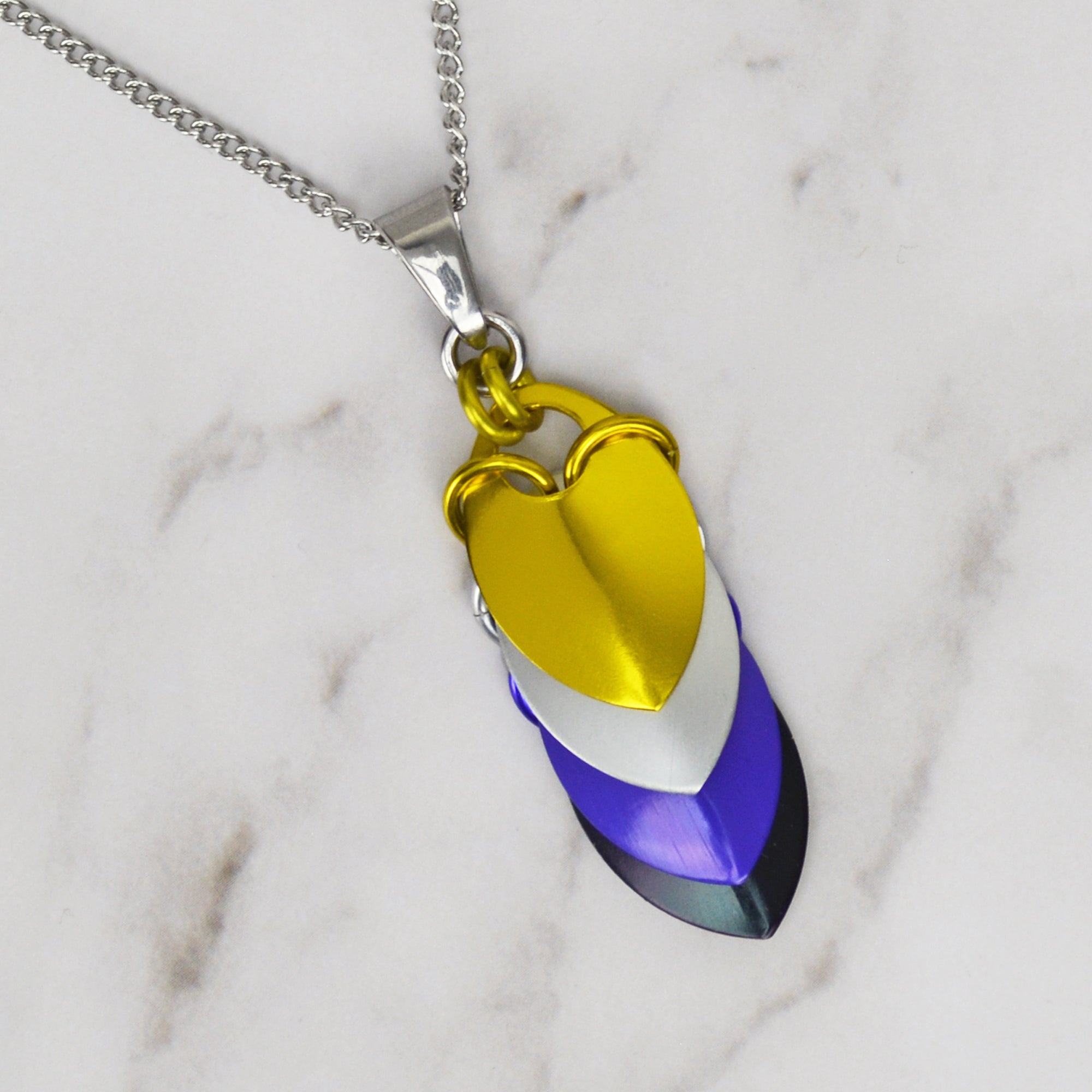 Nonbinary Pride - Chevron Medium Pendant