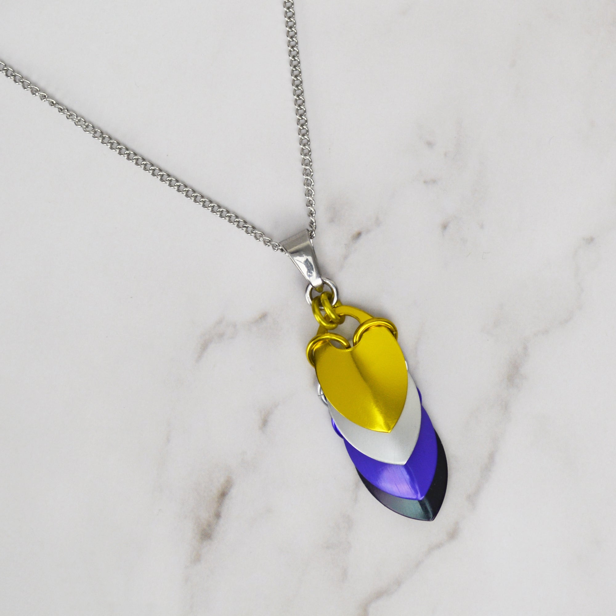 Nonbinary Pride - Chevron Medium Pendant
