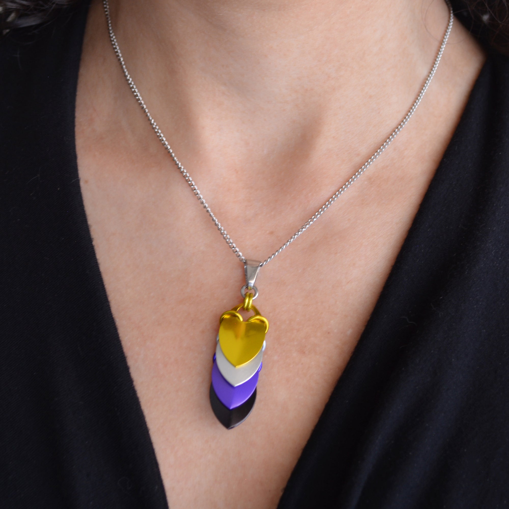 Nonbinary Pride - Chevron Pendant (Medium)