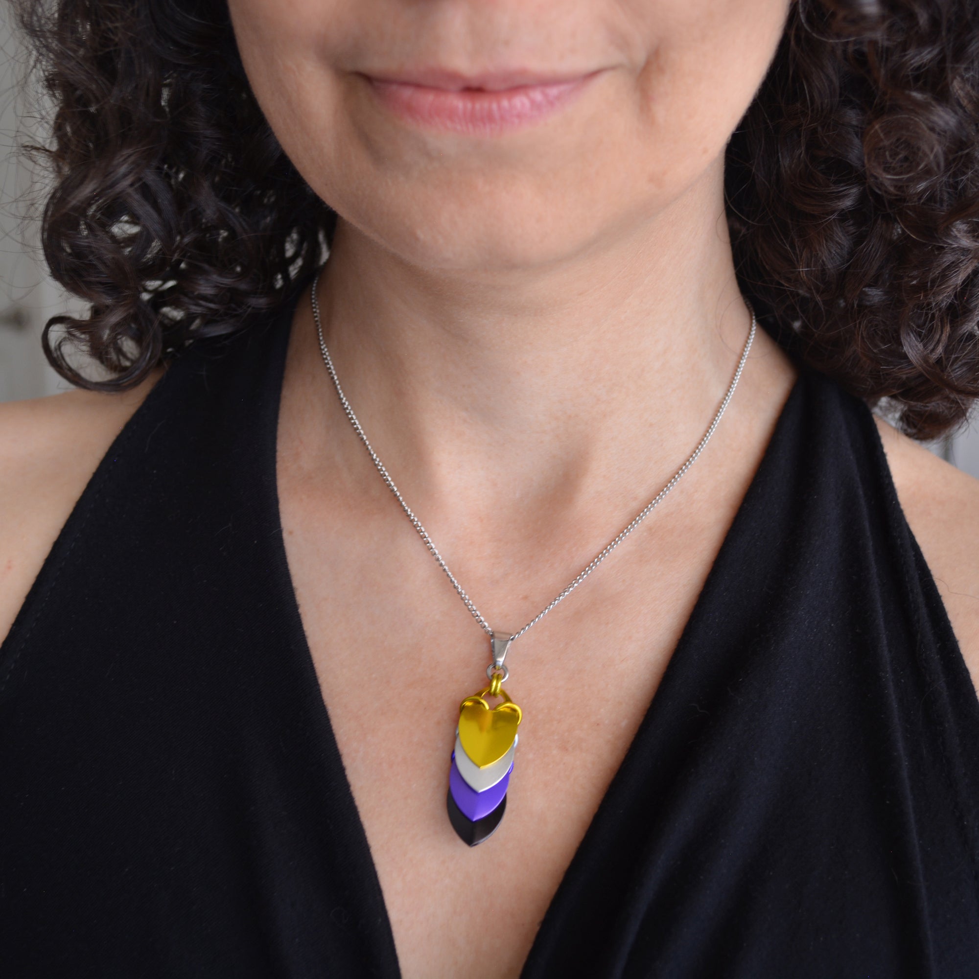 Nonbinary Pride - Chevron Pendant (Medium)