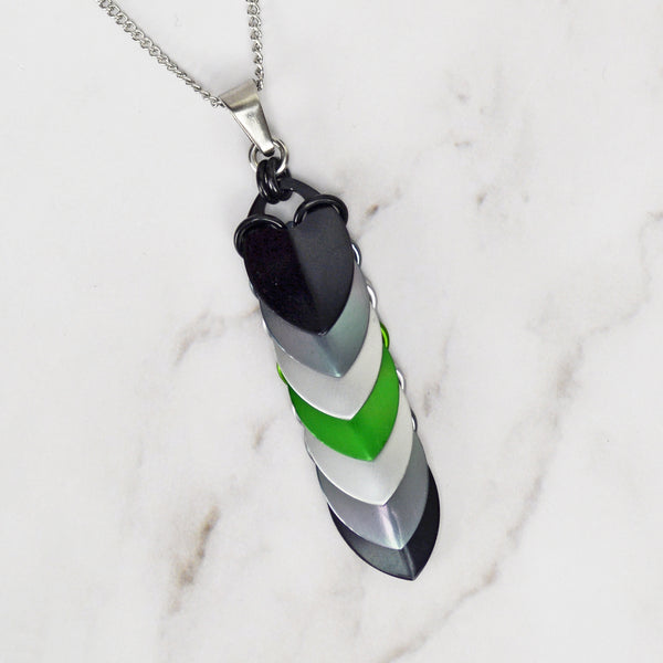 Agender Pride - Chevron Pendant (Long)