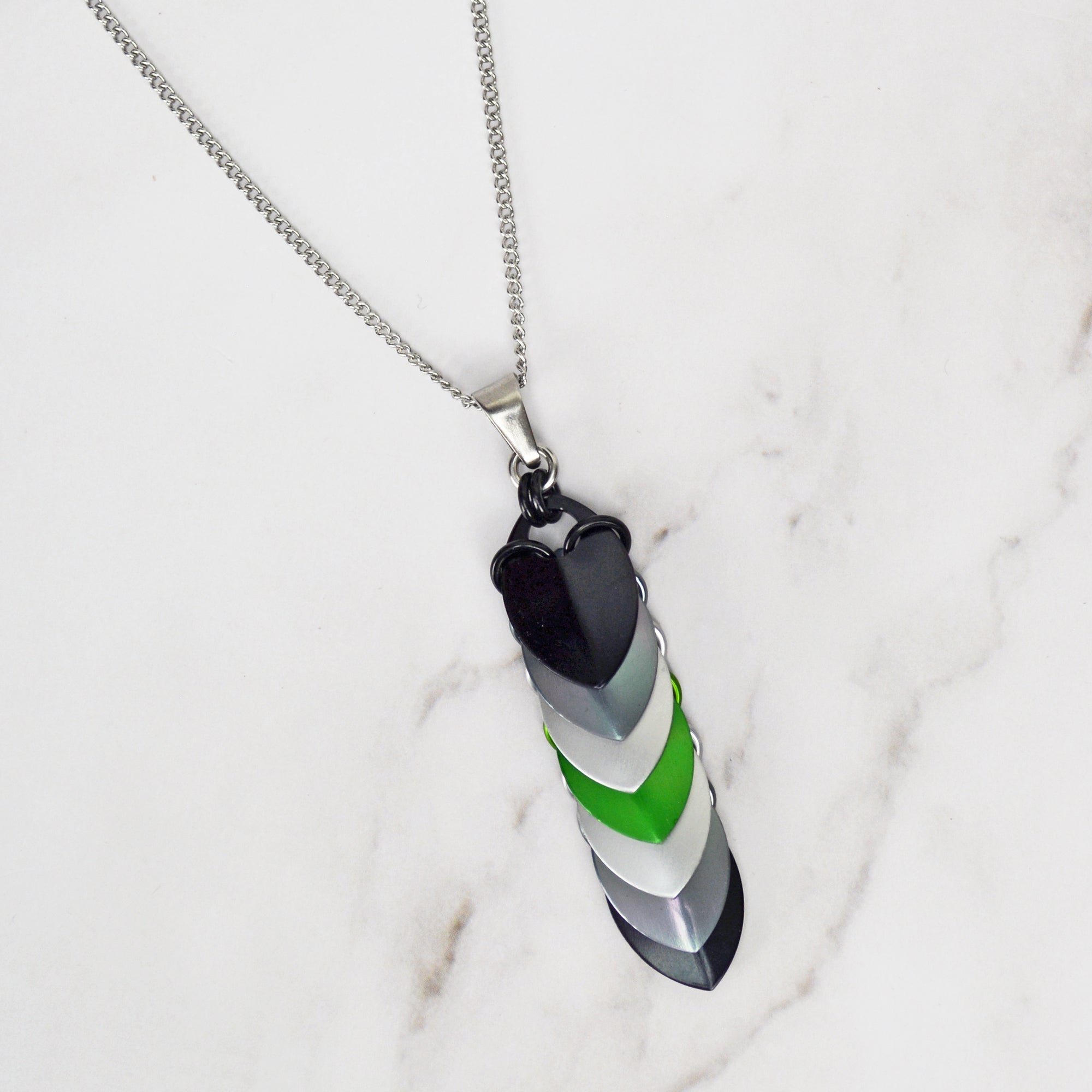 Agender Pride - Chevron Pendant (Long)