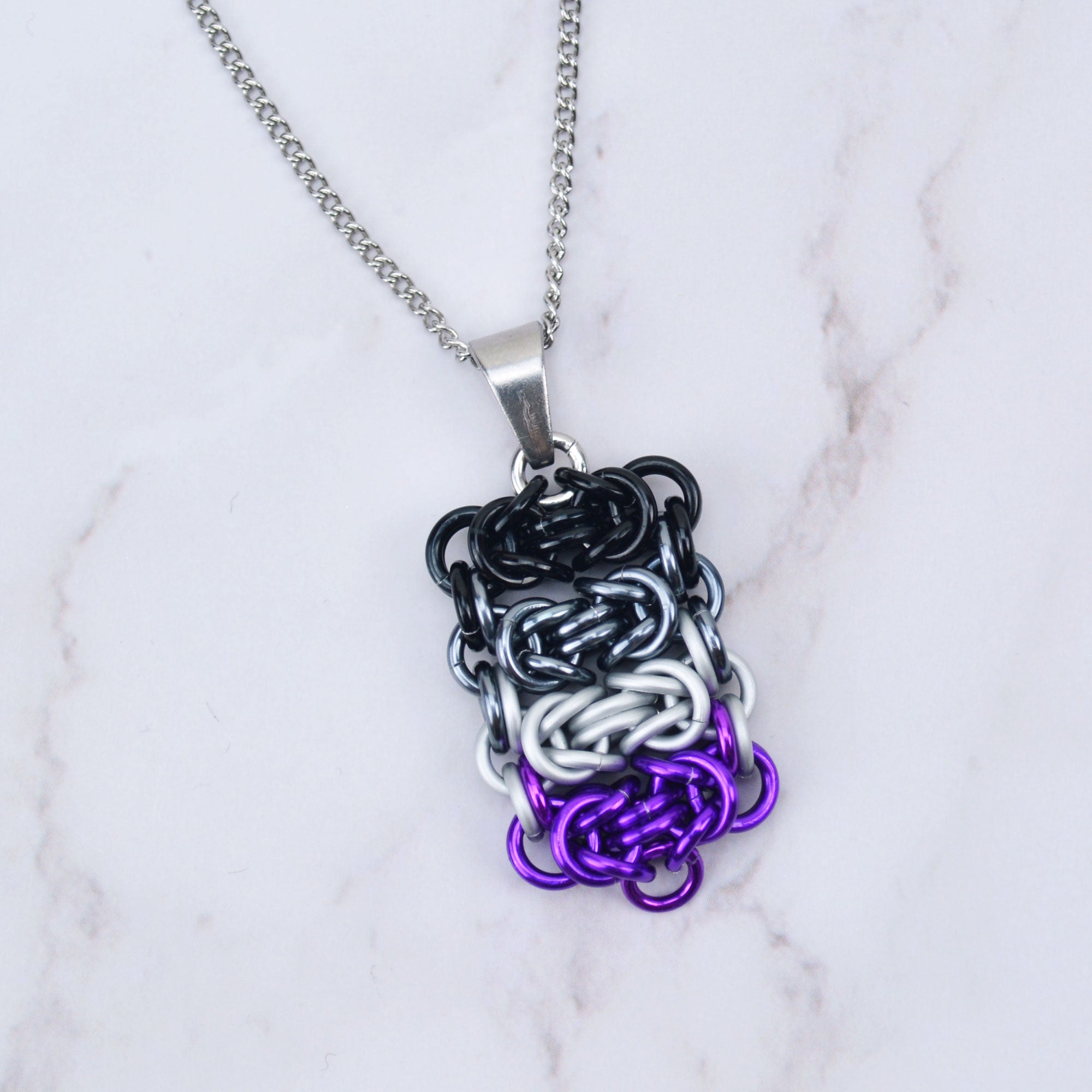 Asexual Pride - Rectangle Pendant