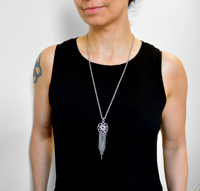 Quantum Rose SMALL Pendant with Fringe