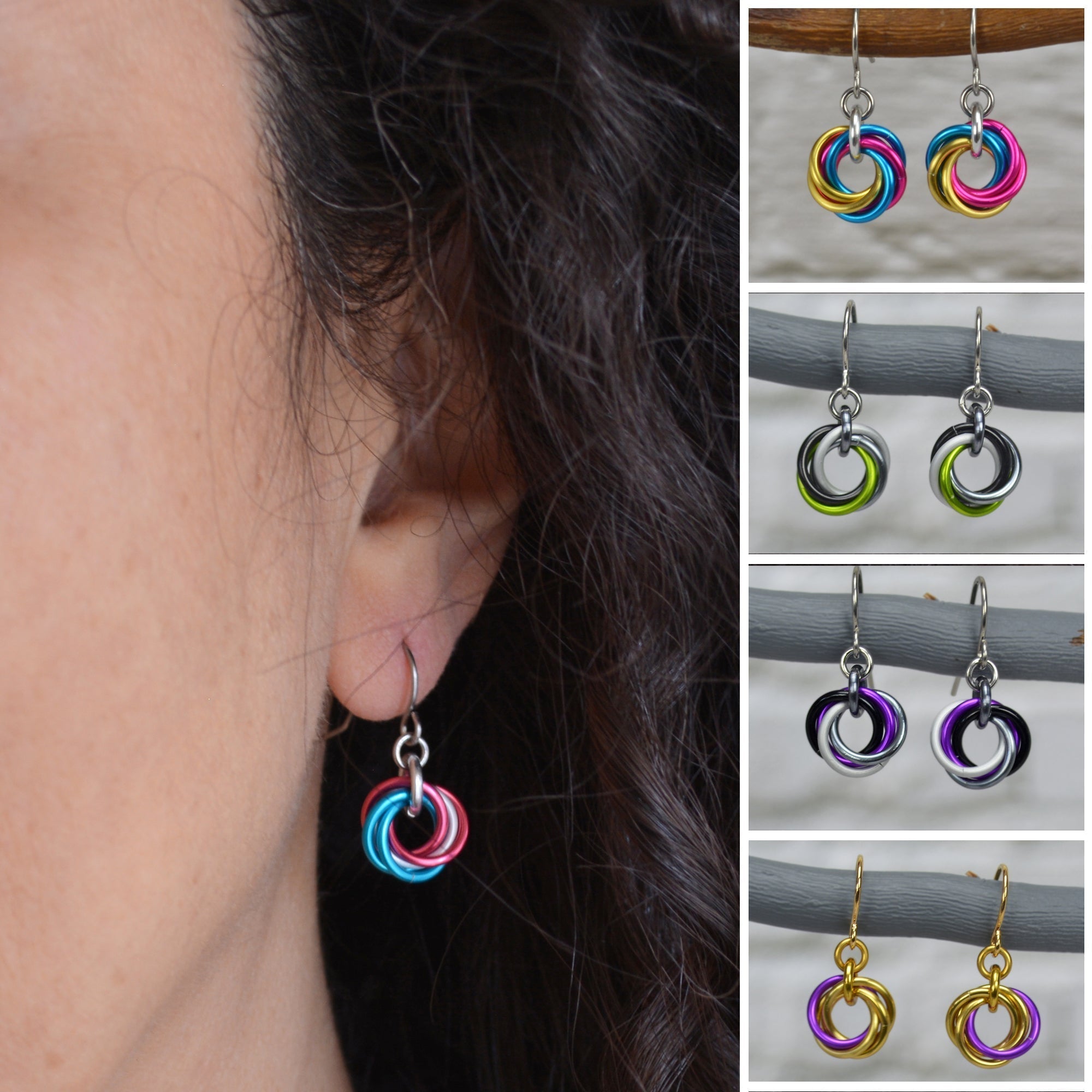 Polyamorous Pride - Mini Knot Earring