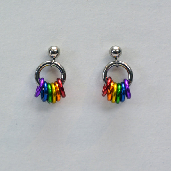 Rainbow Pride - Tiny Flag Earring
