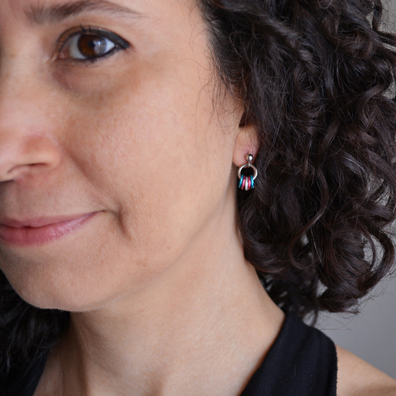 Rainbow Pride Tiny Flag Earring Rebeca Mojica Jewelry