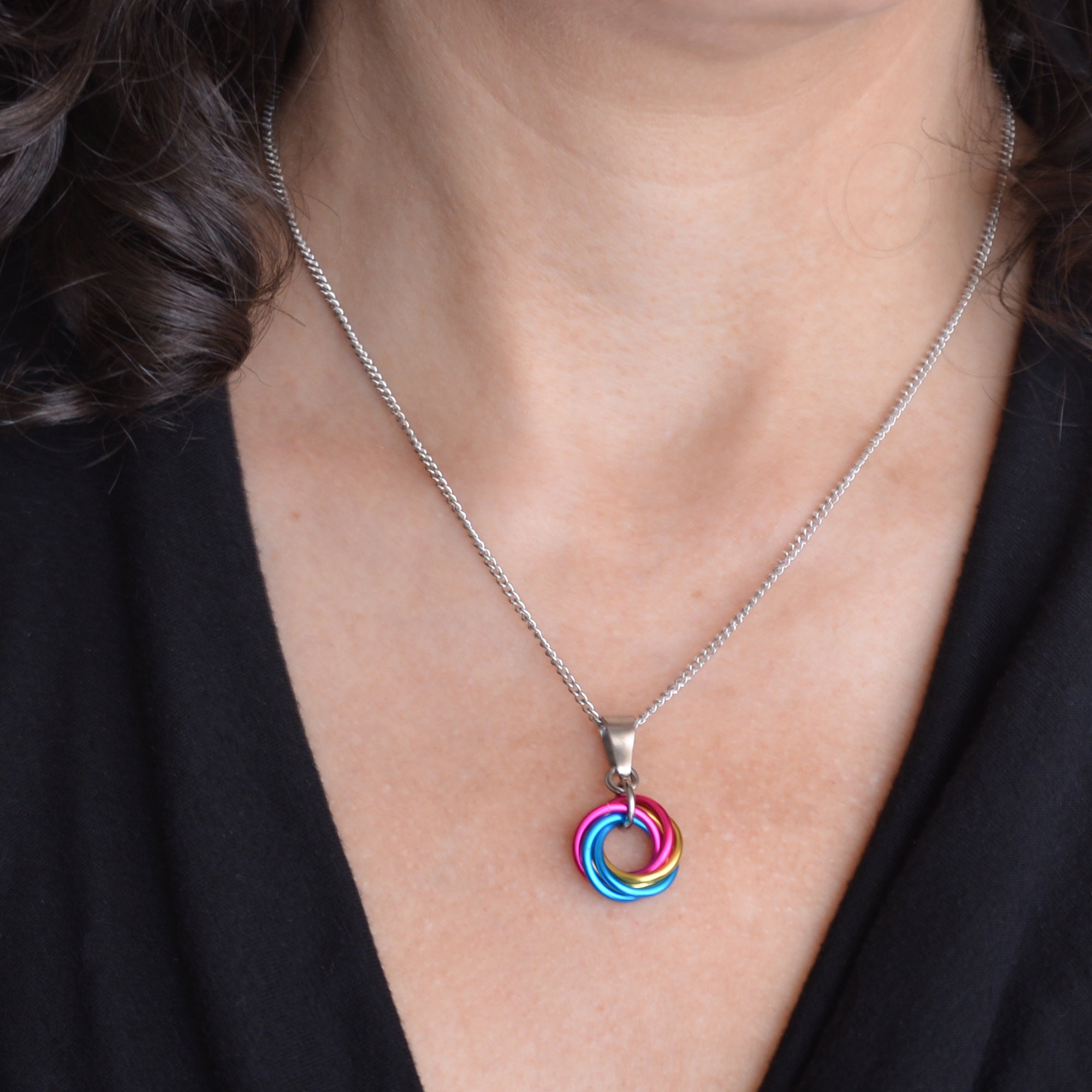 Asexual Pride - Small Swirl Pendant