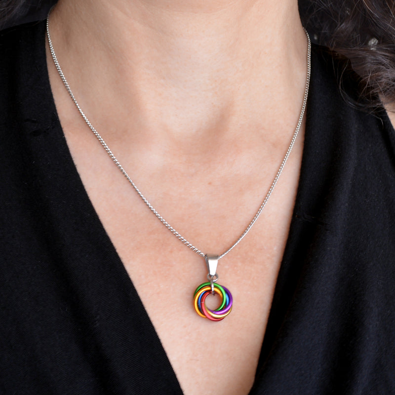 Rainbow Pride - Small Swirl Pendant