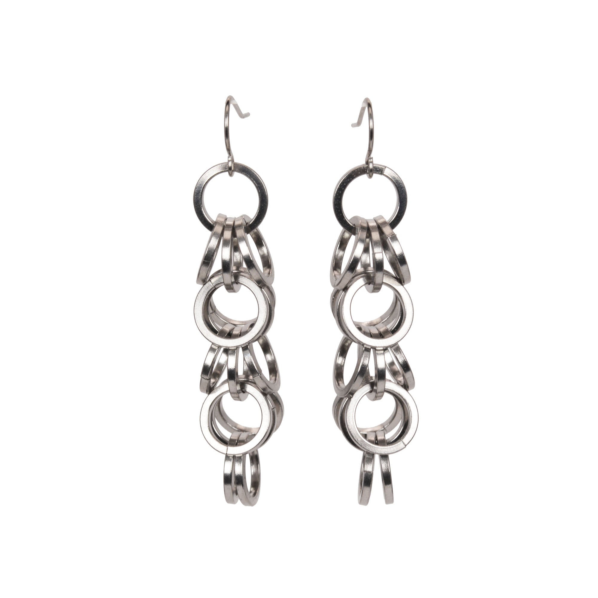 Steel Ruffles Earrings - Large Links