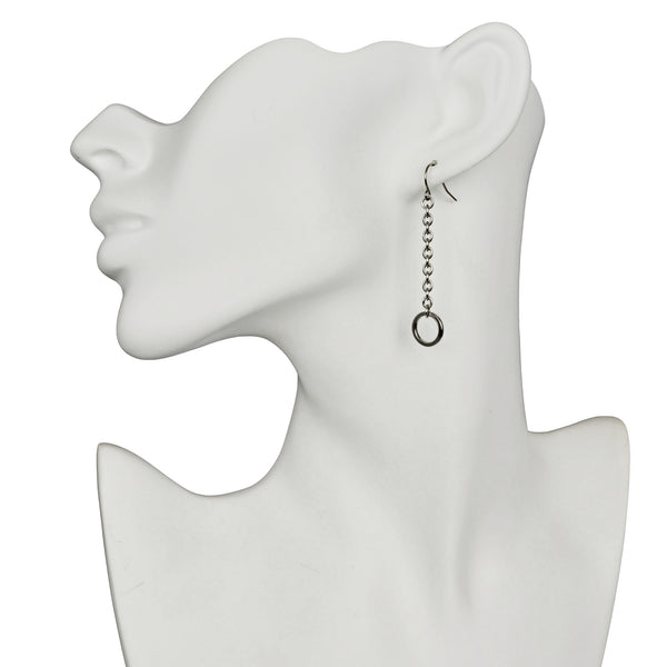 Steel Single Link Earrings - Long