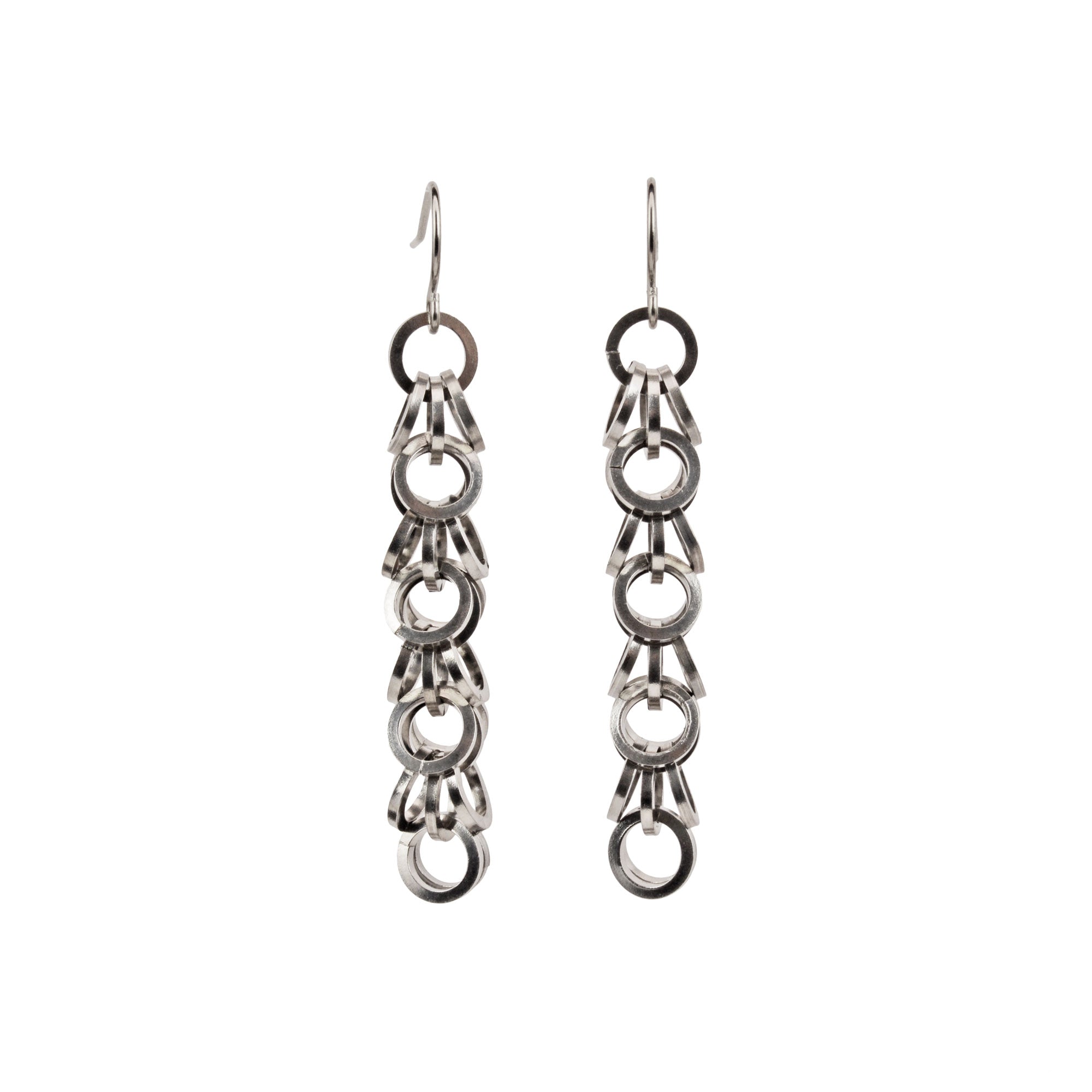 Steel Ruffles Earrings - Small Links