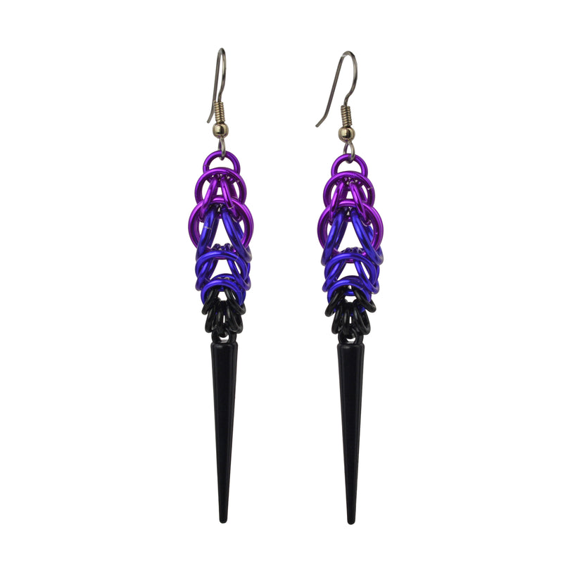 Spike Earrings - Purple Goth