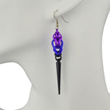 Spike Earrings - Purple Goth