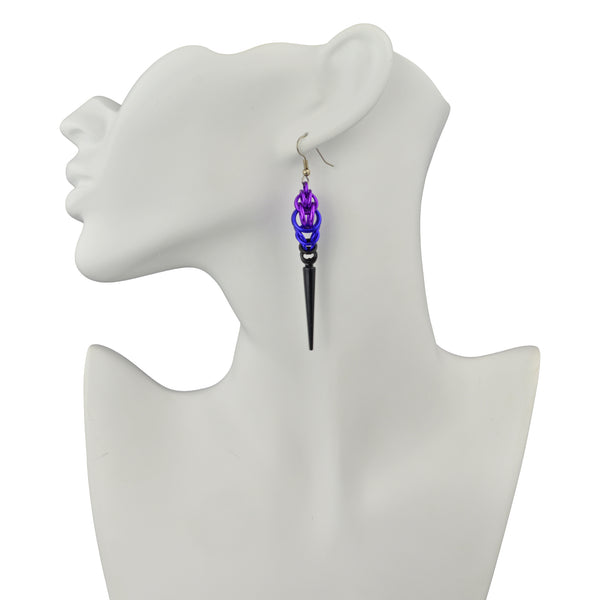 Spike Earrings - Purple Goth