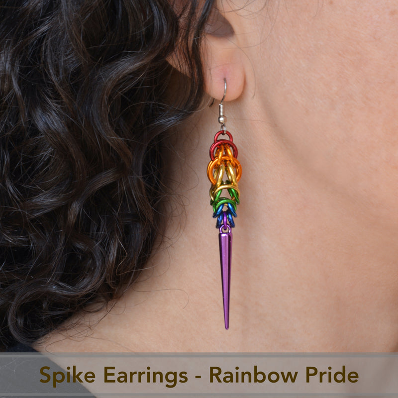 Genderqueer Pride - Spike Earrings