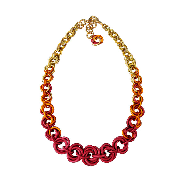 Knotted Graduated Necklace - FLAME Ombre