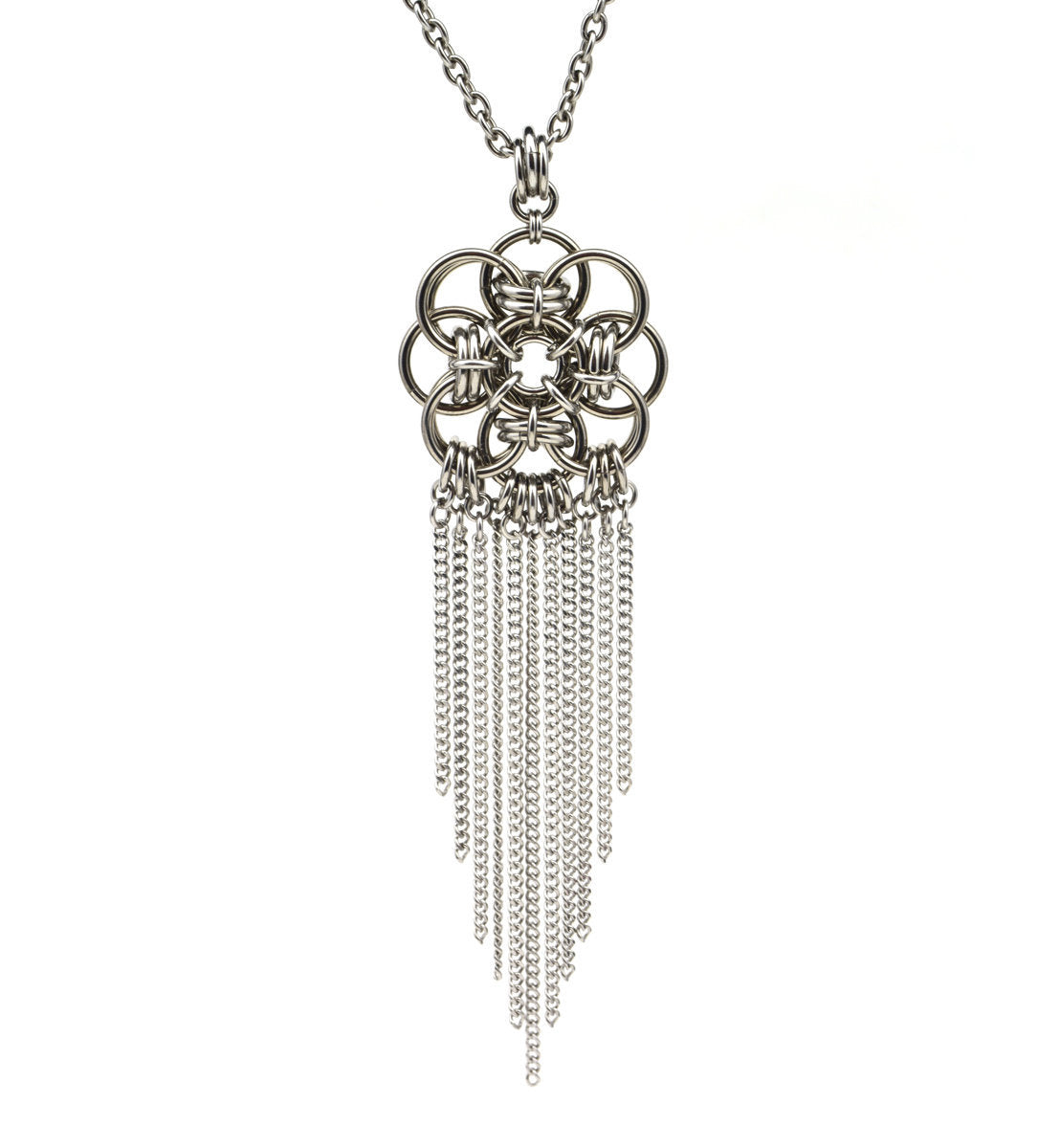 Quantum Rose MEDIUM Pendant with Fringe
