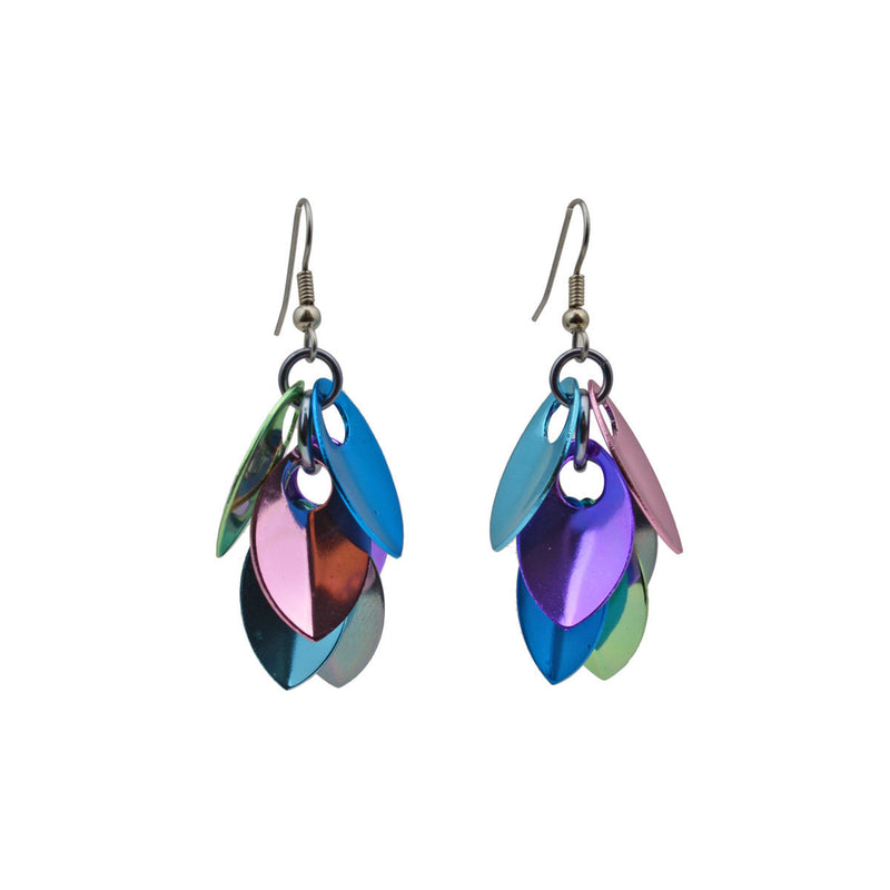 Cascading Leaves Short Earrings - Cosmic Unicorn