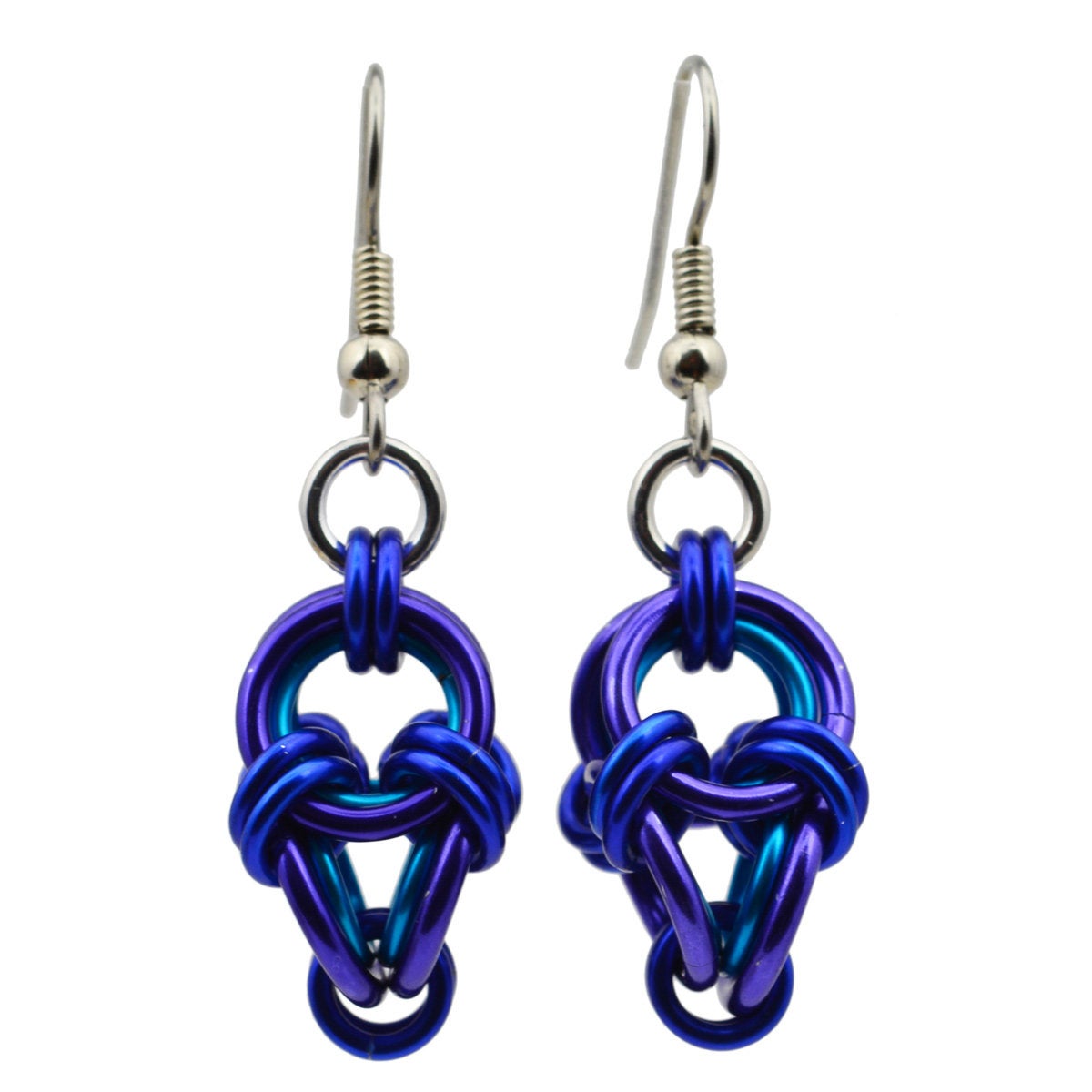 RESERVED: Polyhedron Earrings - Water with Black Spike