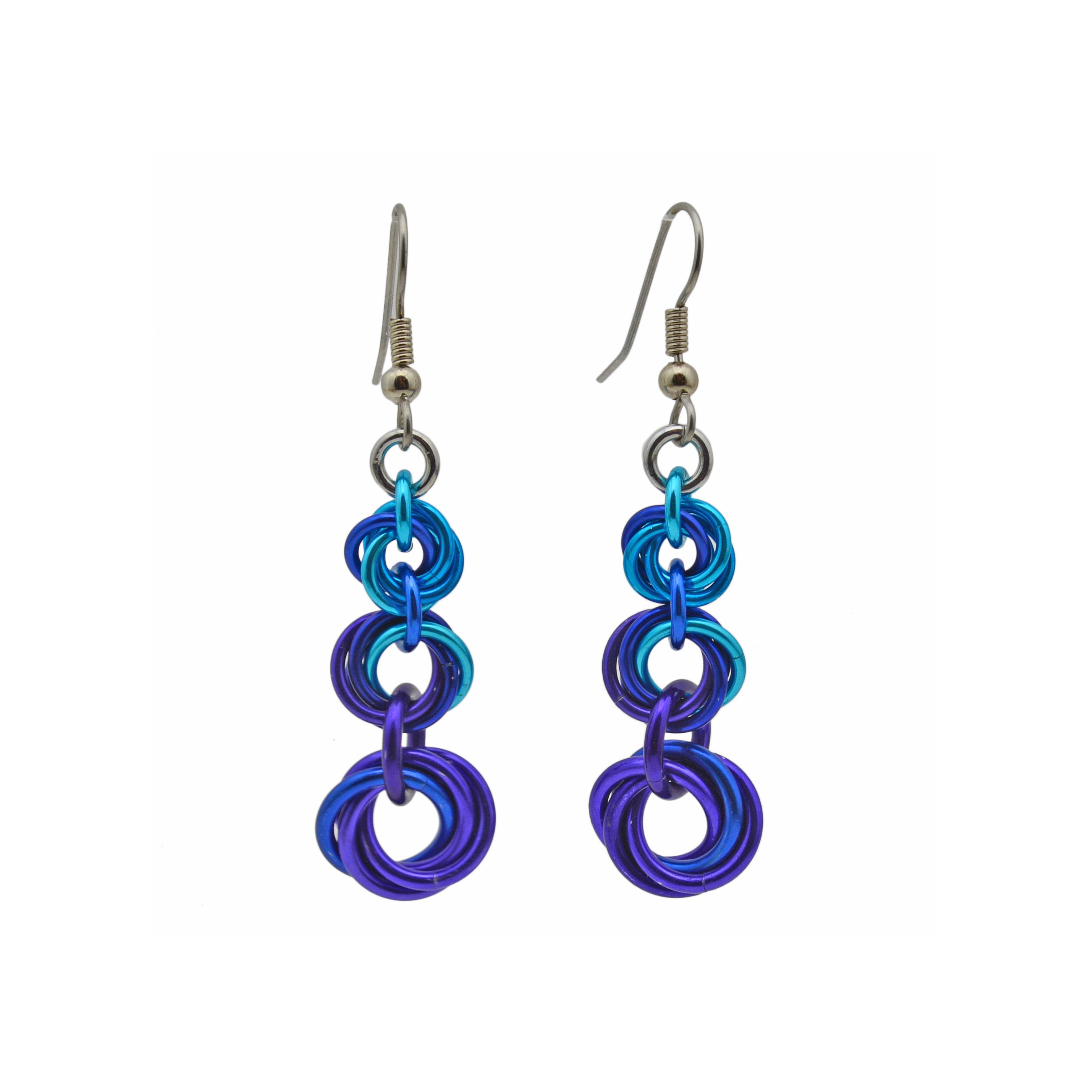 Knotted Graduated Earrings - Water